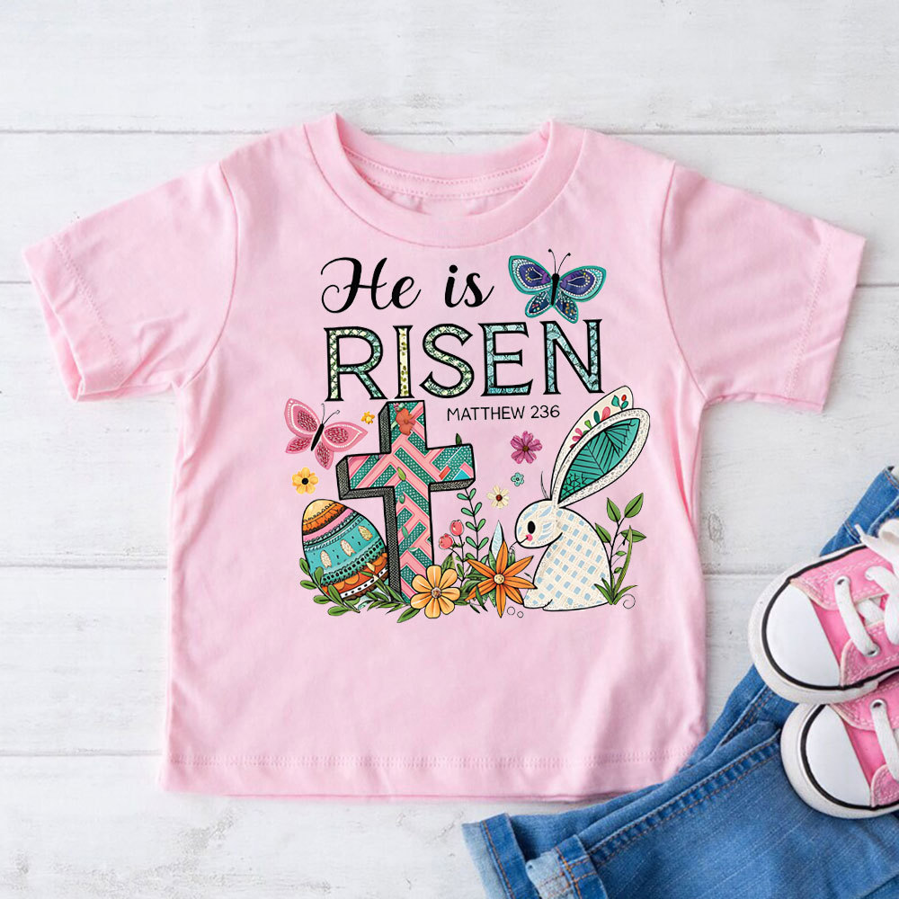 He Is Risen Christian Kid T-Shirt