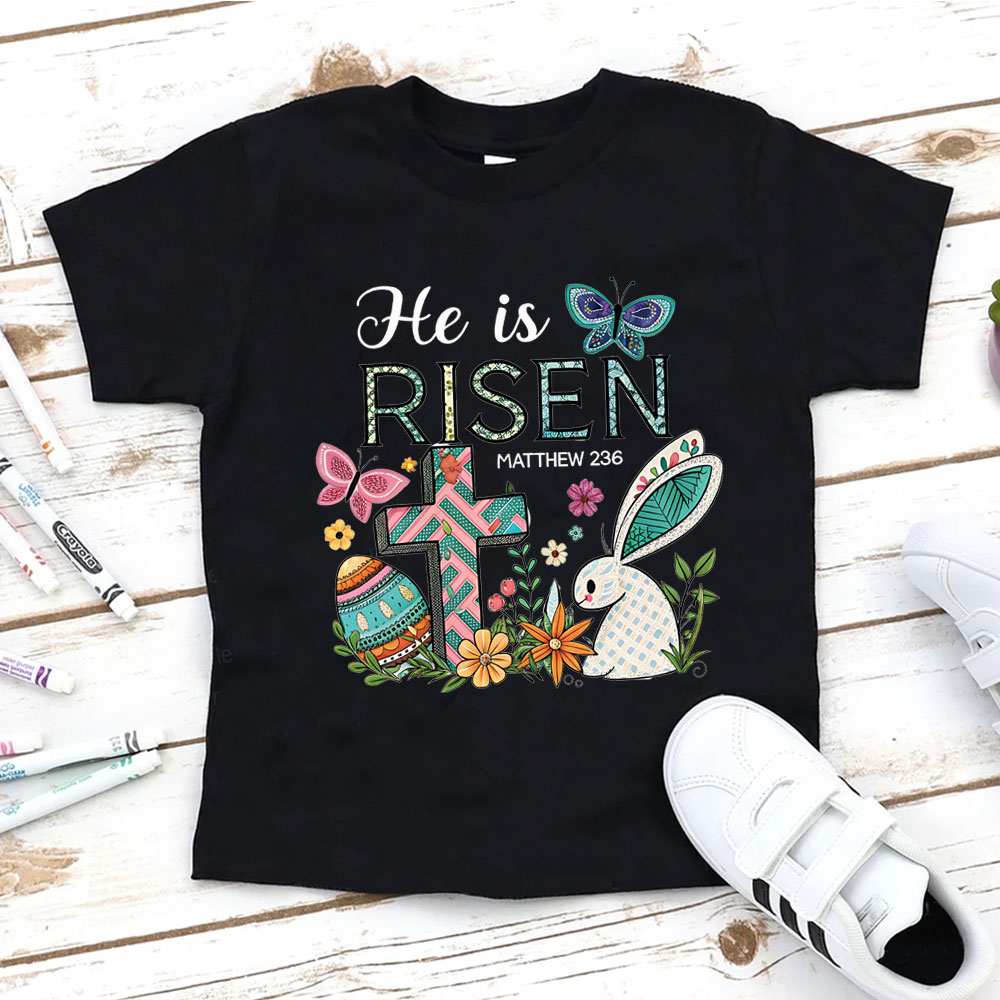 He Is Risen Christian Kid T-Shirt