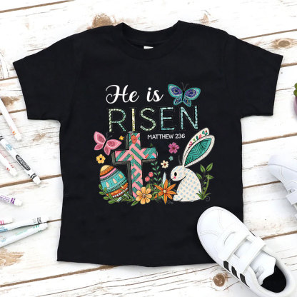 He Is Risen Christian Kid T-Shirt