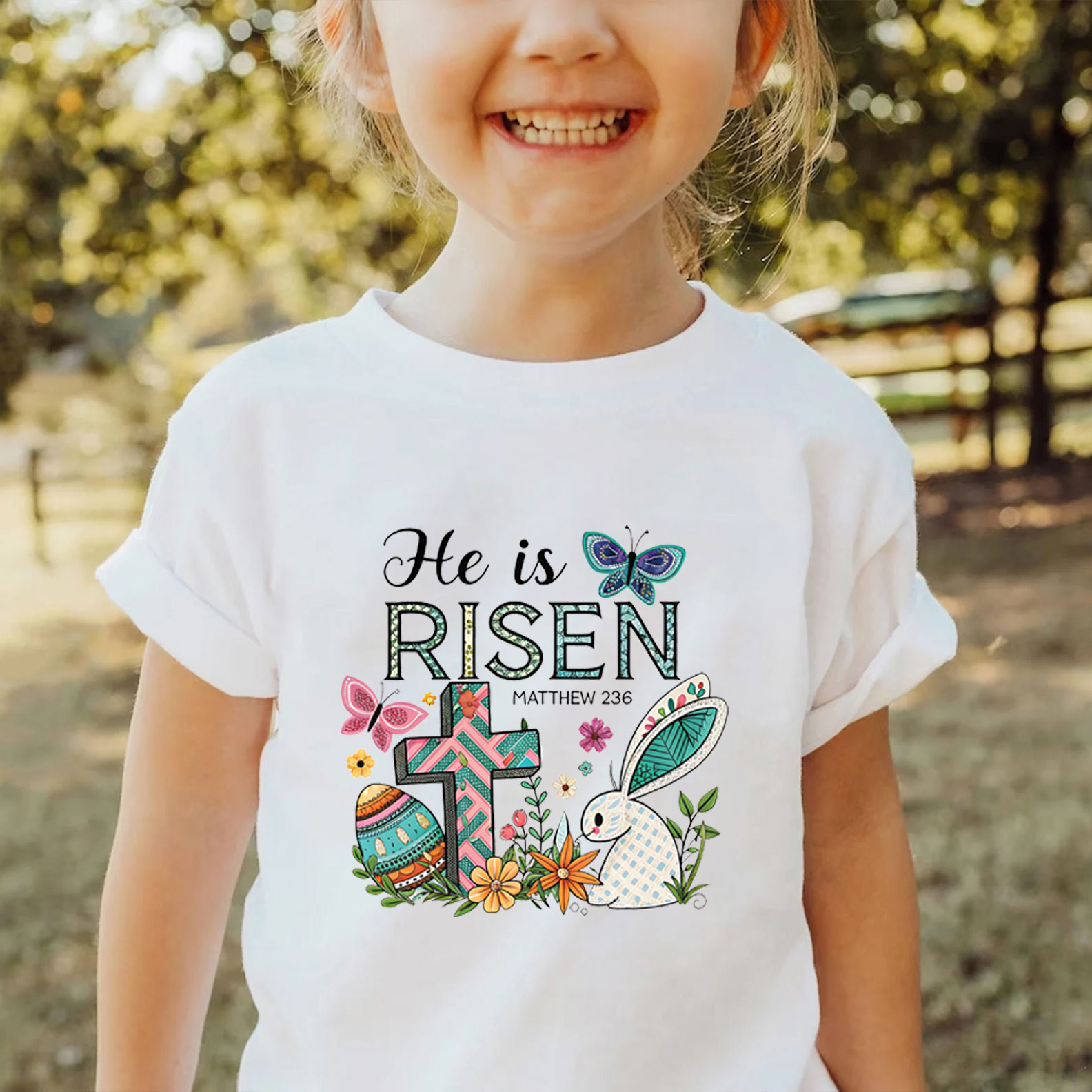He Is Risen Christian Kid T-Shirt