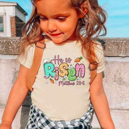 He Is Risen Christian Kids T-Shirt