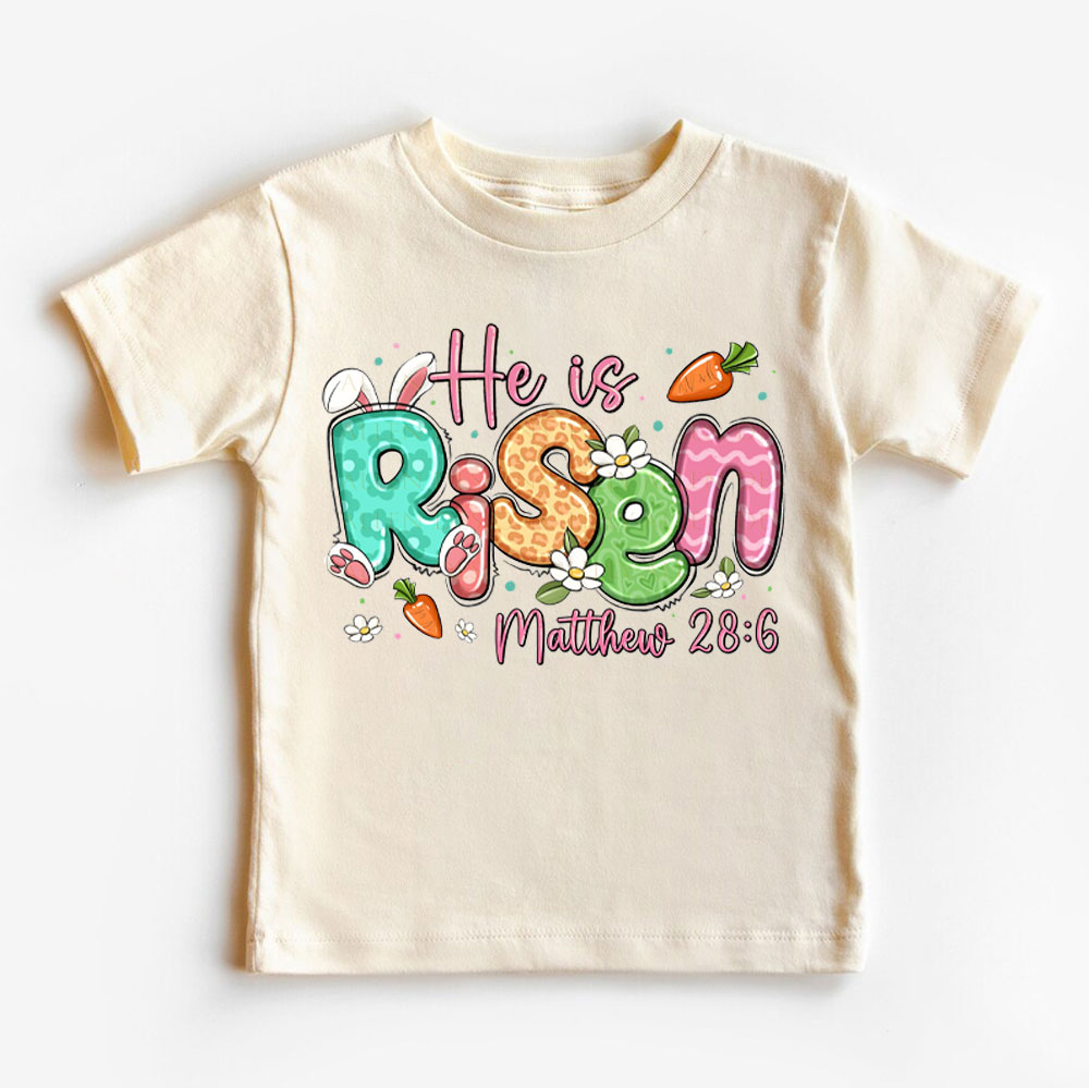 He Is Risen Christian Kids T-Shirt