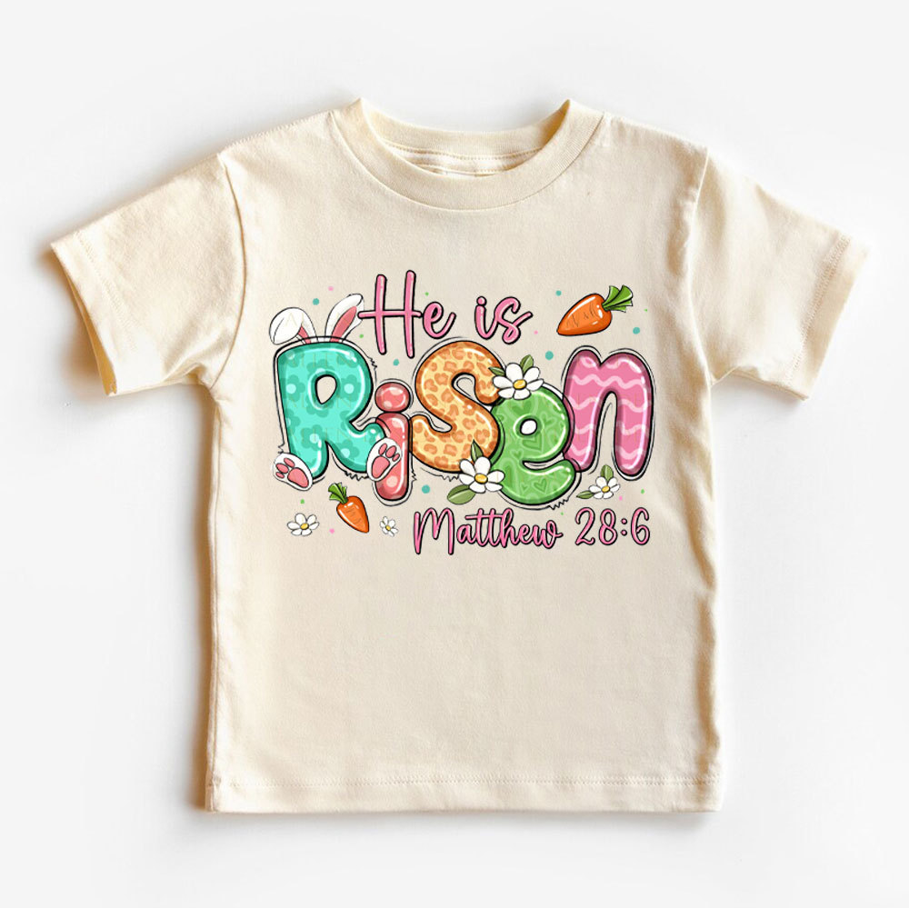 He Is Risen Christian Kids T-Shirt