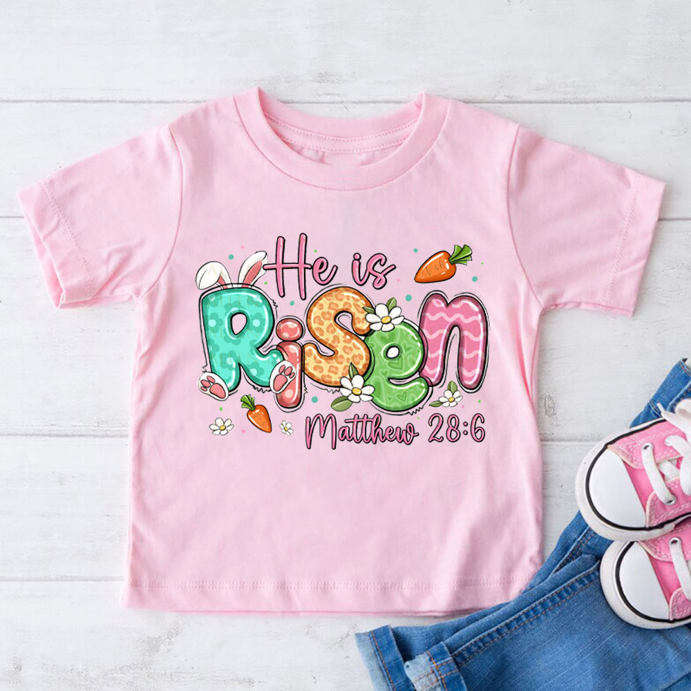 He Is Risen Christian Kids T-Shirt