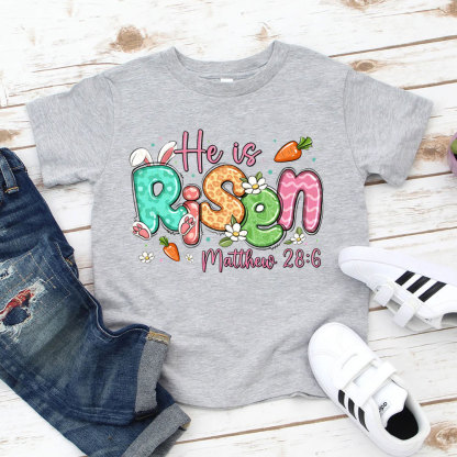 He Is Risen Christian Kids T-Shirt
