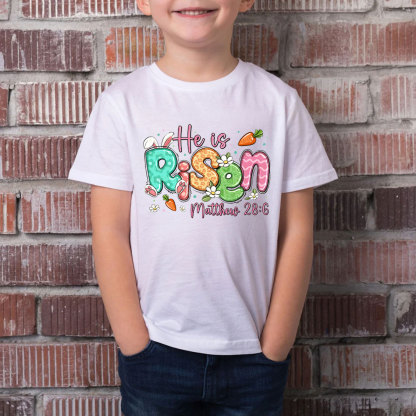 He Is Risen Christian Kids T-Shirt