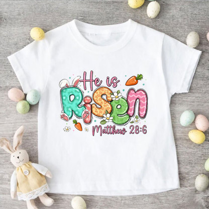 He Is Risen Christian Kids T-Shirt