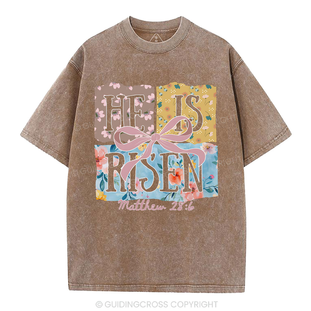 He Is Risen Christian Washed T-Shirt