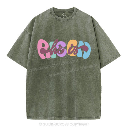 He Is Risen Christian Washed T-Shirt