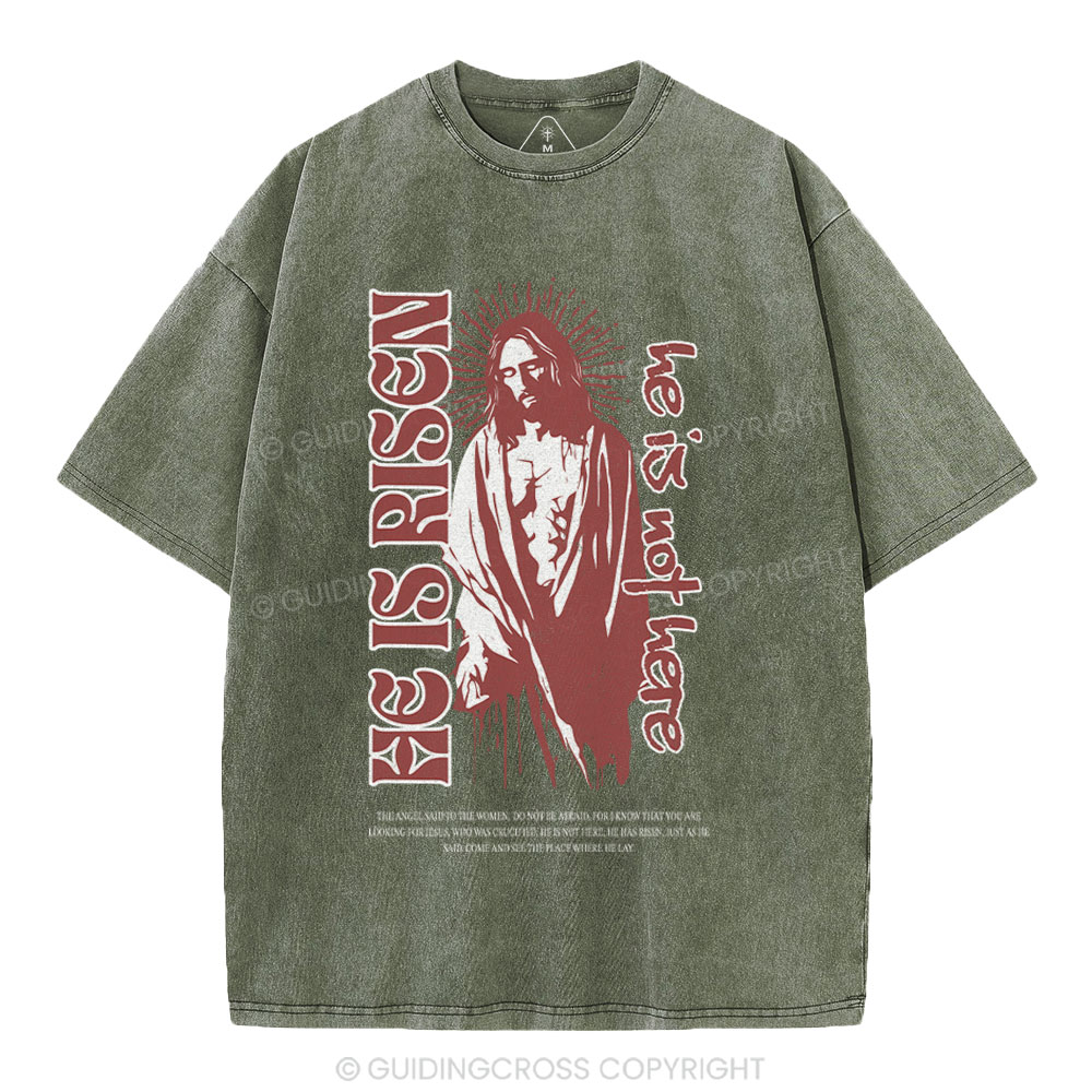 He Is Risen Christian Washed T-Shirt