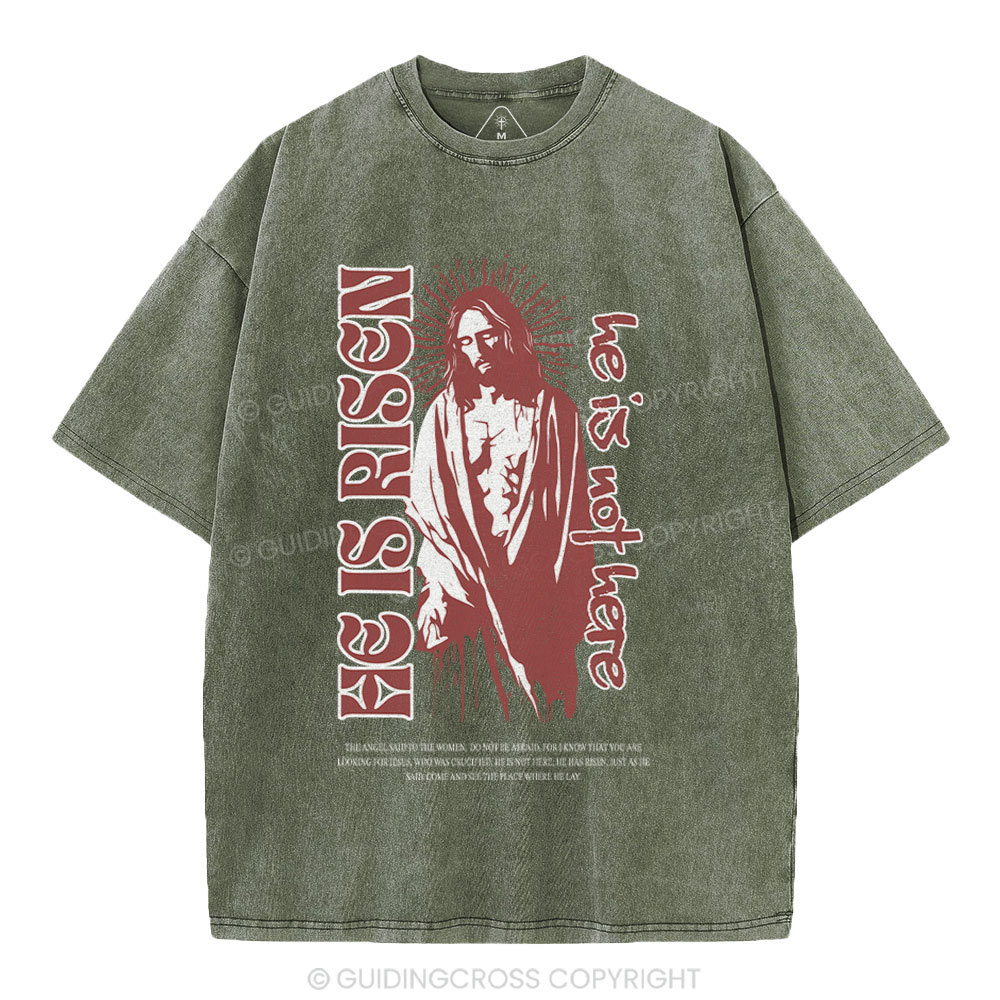 He Is Risen Christian Washed T-Shirt