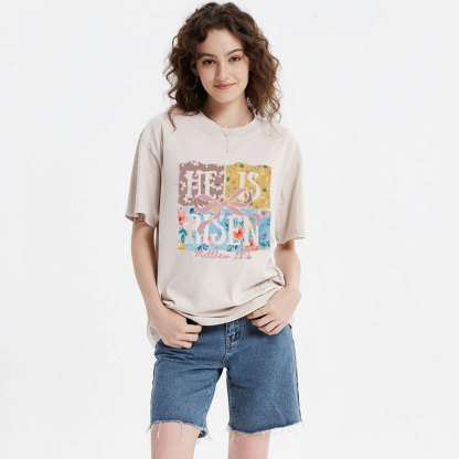 He Is Risen Christian Washed T-Shirt