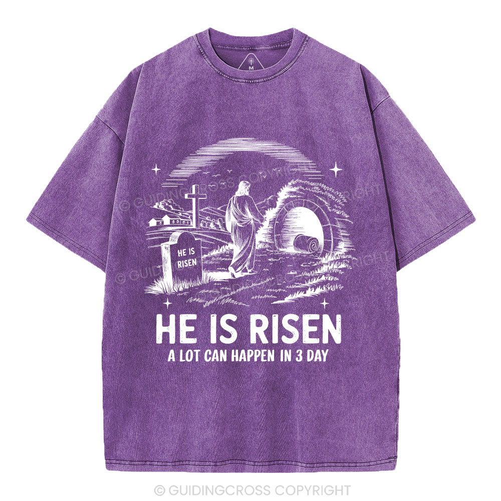 He Is Risen Christian Washed T-Shirt