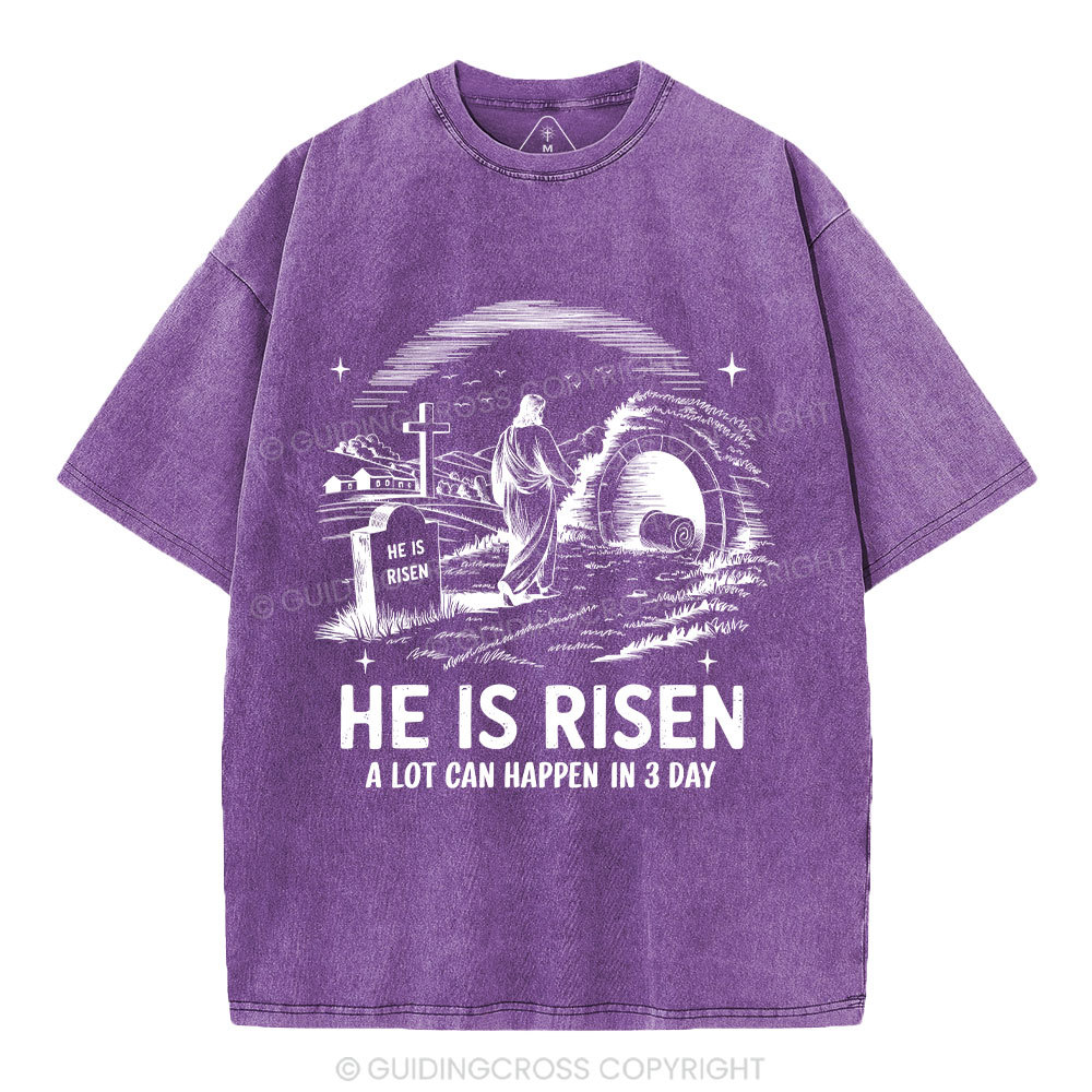 He Is Risen Christian Washed T-Shirt