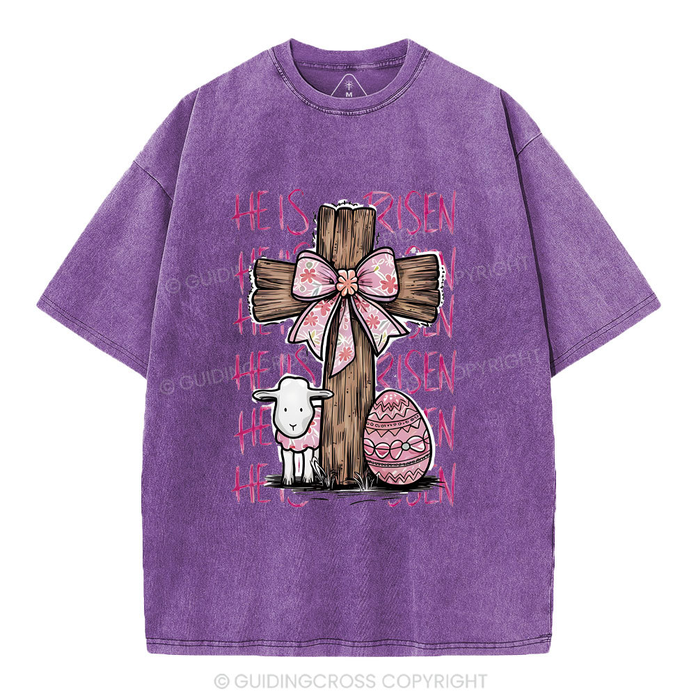 He Is Risen Christian Washed T-Shirt