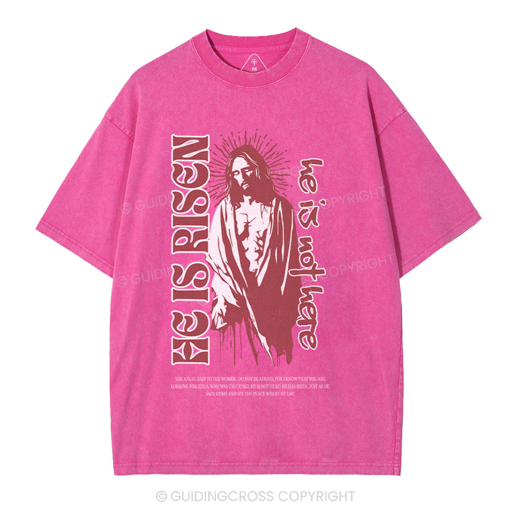 He Is Risen Christian Washed T-Shirt