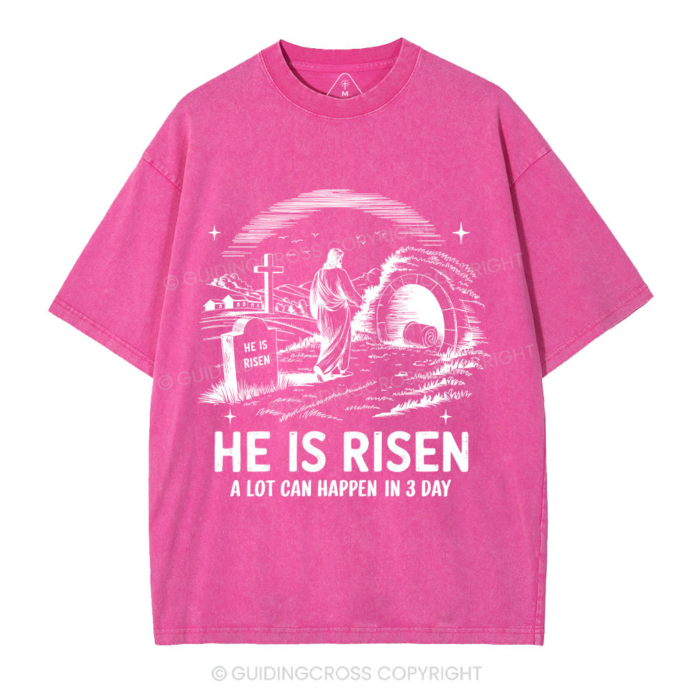 He Is Risen Christian Washed T-Shirt