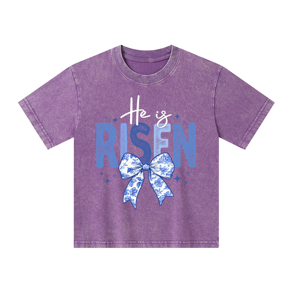 He Is Risen Christian Washed  Kid T-Shirt