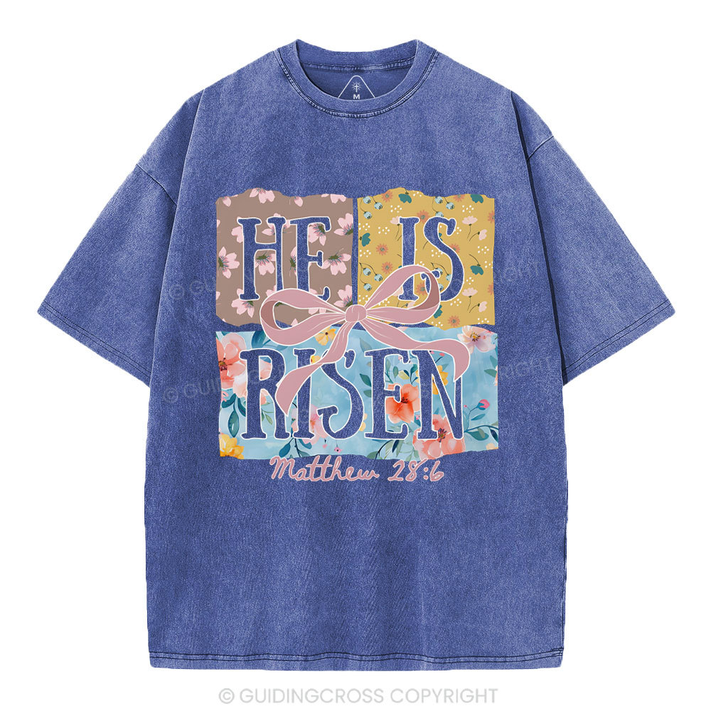 He Is Risen Christian Washed T-Shirt