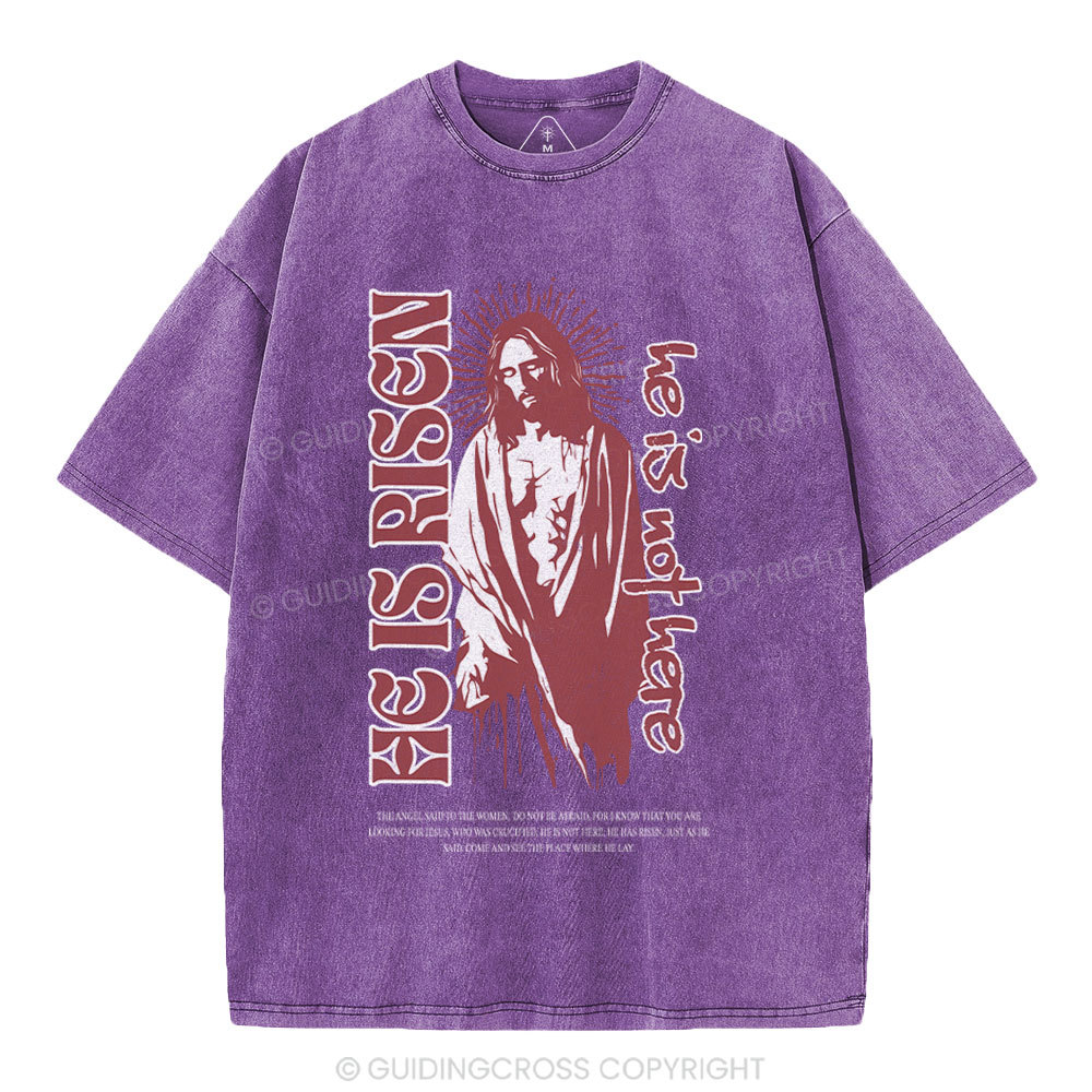 He Is Risen Christian Washed T-Shirt