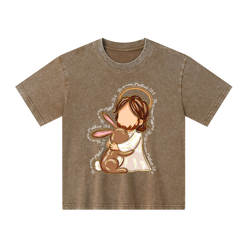 He Is Risen Christian Washed T-Shirt