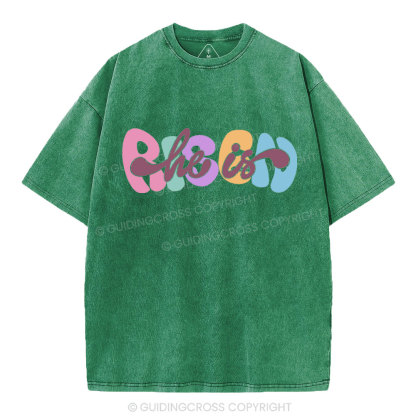 He Is Risen Christian Washed T-Shirt