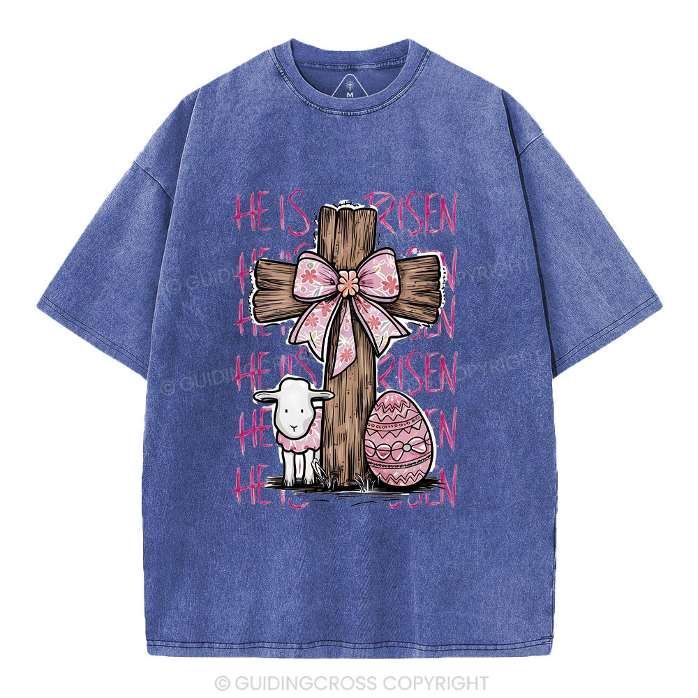 He Is Risen Christian Washed T-Shirt