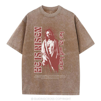 He Is Risen Christian Washed T-Shirt