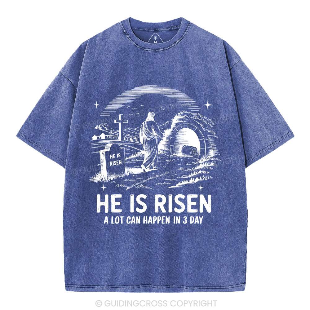 He Is Risen Christian Washed T-Shirt