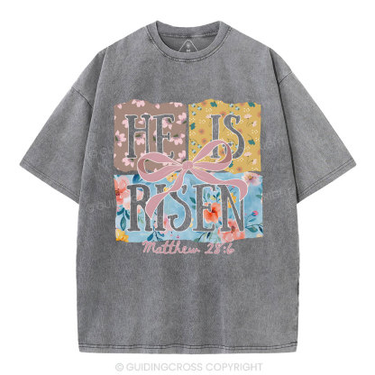 He Is Risen Christian Washed T-Shirt