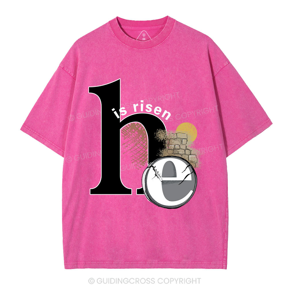 He Is Risen Christian Washed T-Shirt