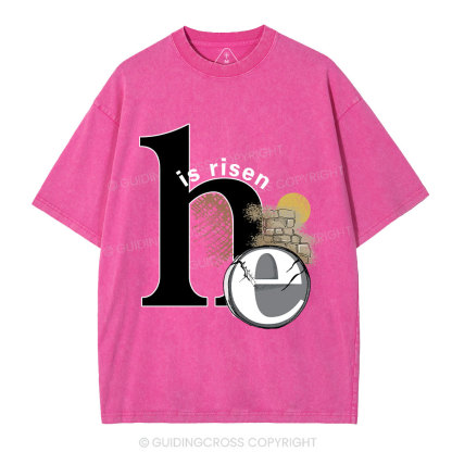 He Is Risen Christian Washed T-Shirt