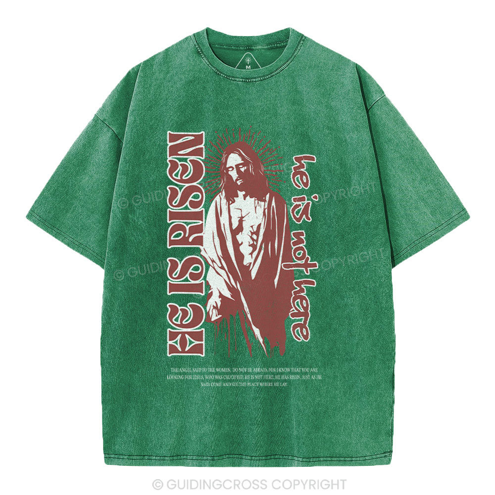 He Is Risen Christian Washed T-Shirt