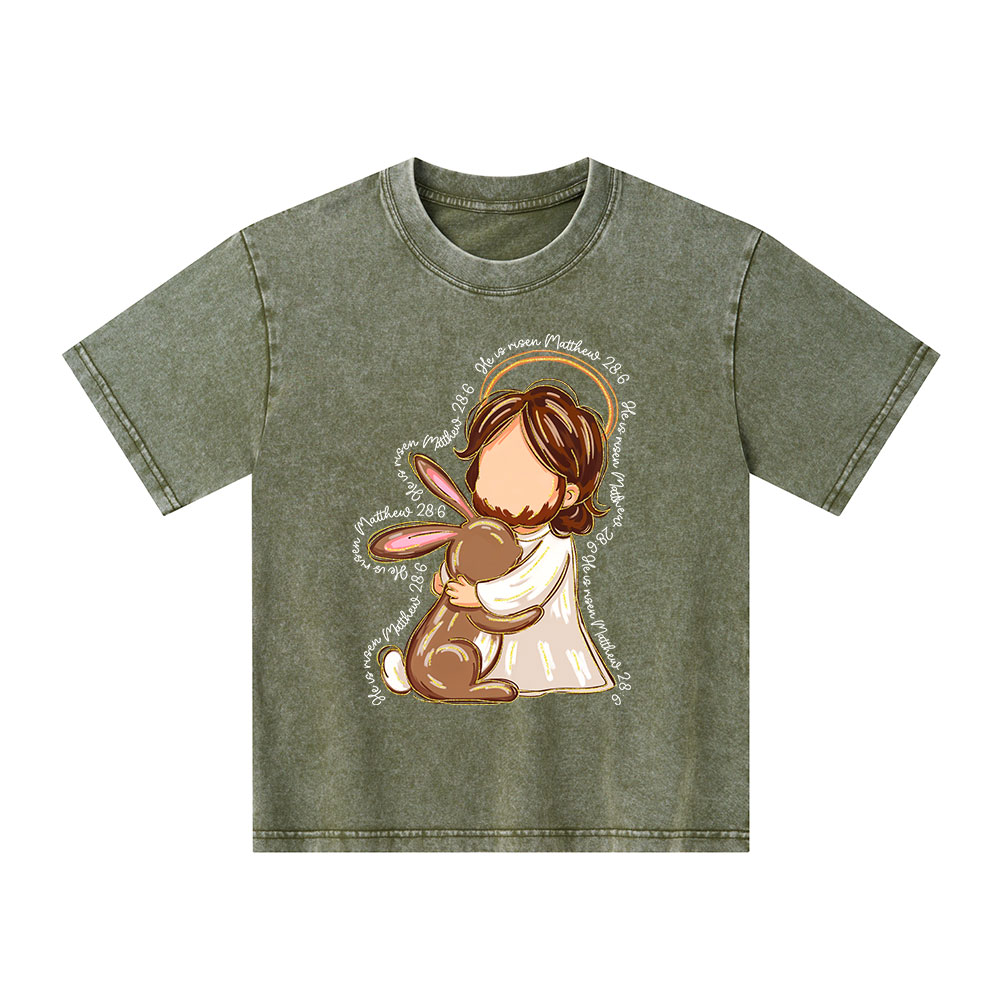 He Is Risen Christian Washed T-Shirt