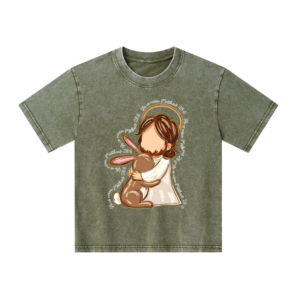 He Is Risen Christian Washed T-Shirt