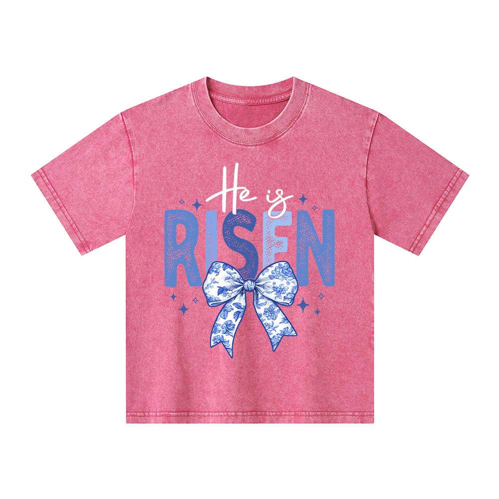 He Is Risen Christian Washed  Kid T-Shirt