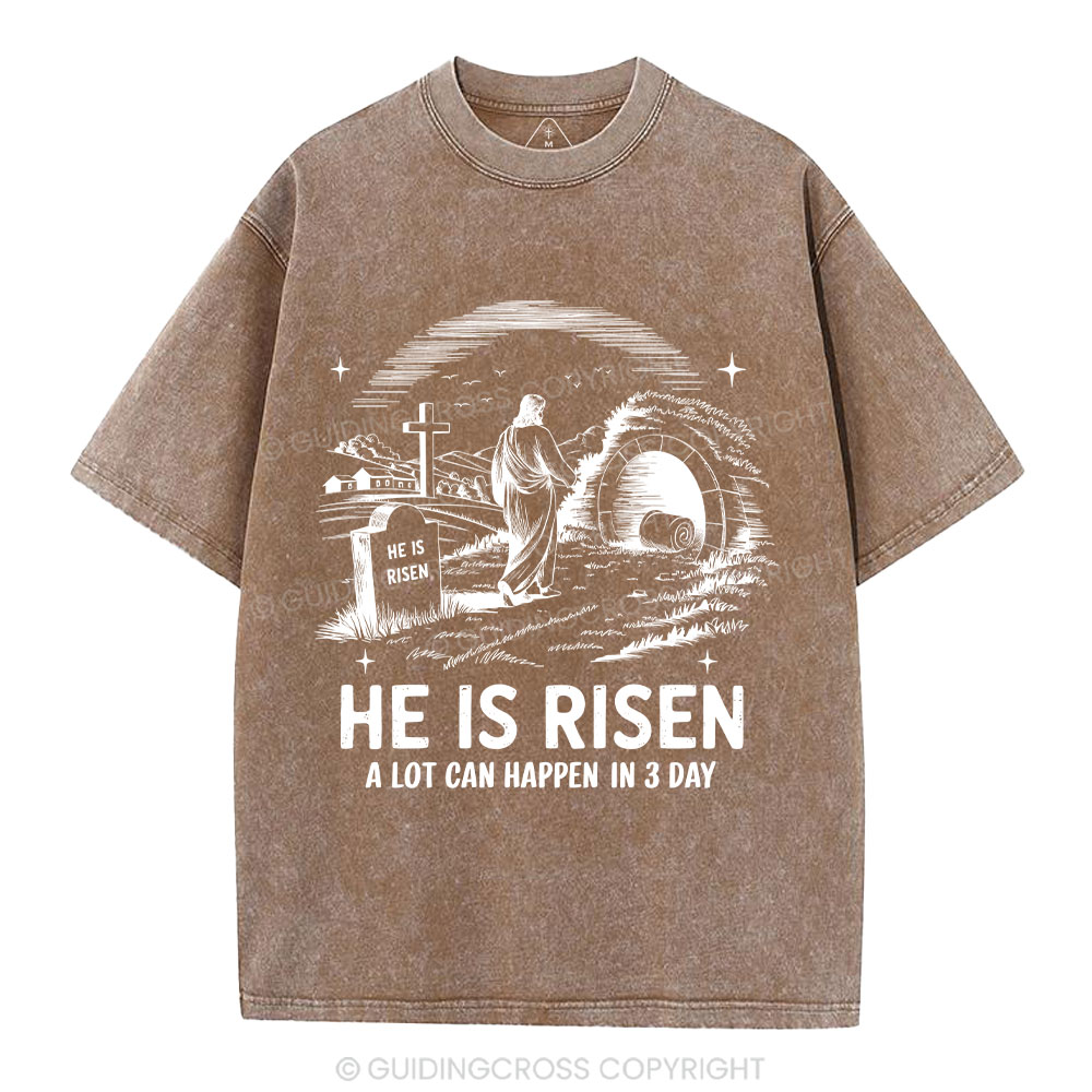 He Is Risen Christian Washed T-Shirt