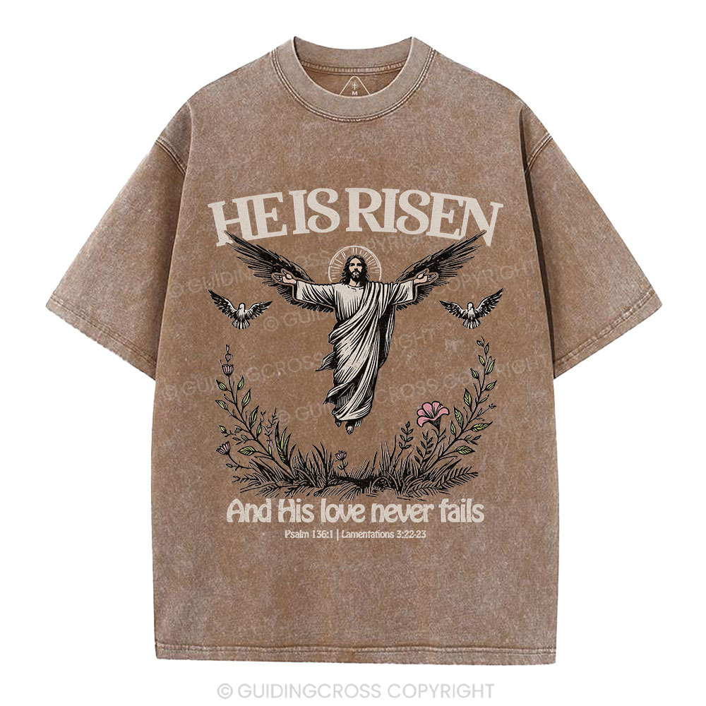 He Is Risen Christian Washed T-Shirt