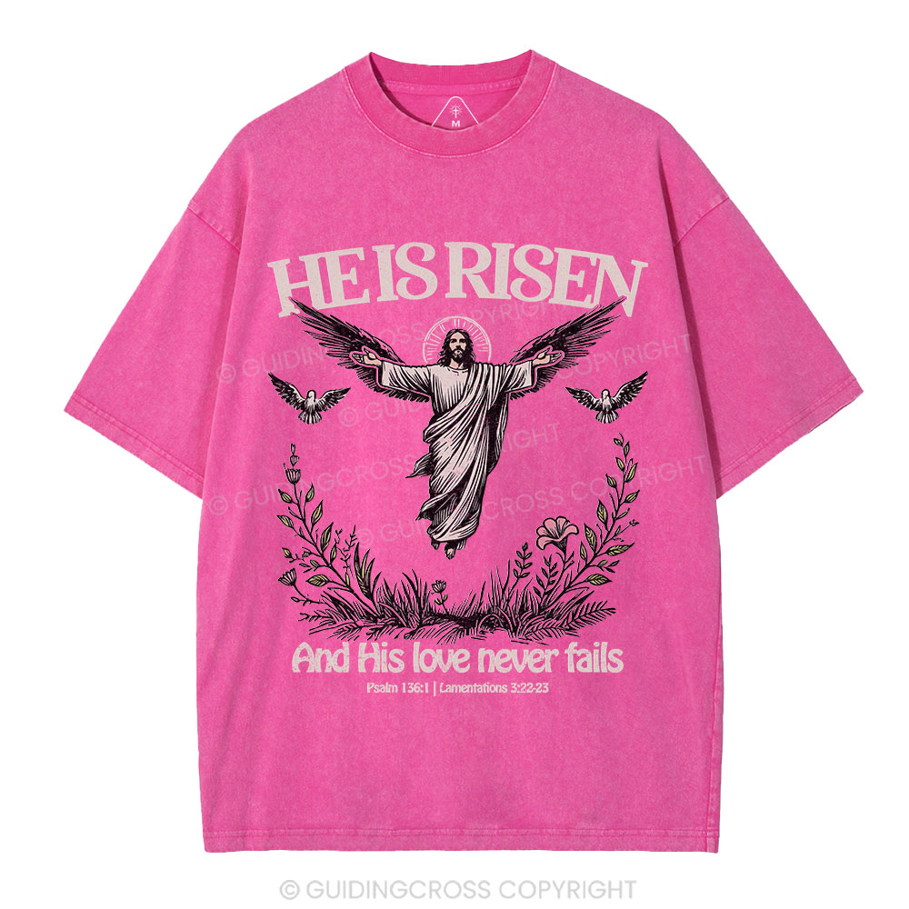 He Is Risen Christian Washed T-Shirt