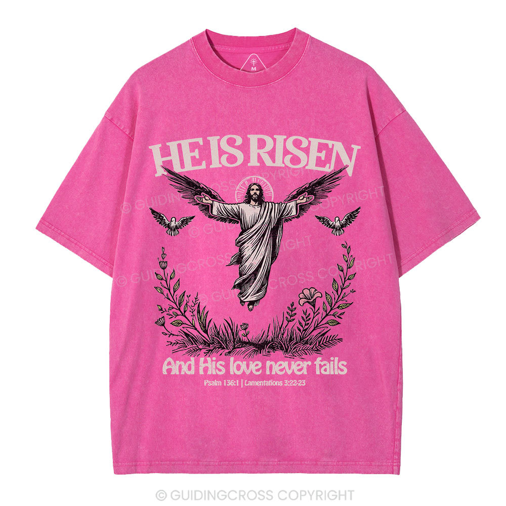 He Is Risen Christian Washed T-Shirt
