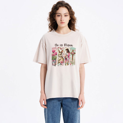 He Is Risen Christian Washed T-Shirt