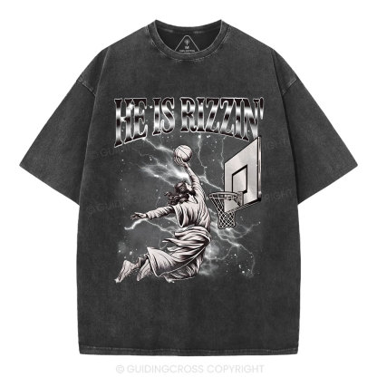 He Is Risen Christian Washed T-Shirt