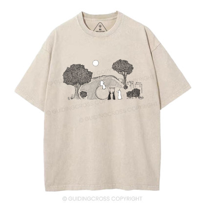 He Is Risen Christian Washed T-Shirt