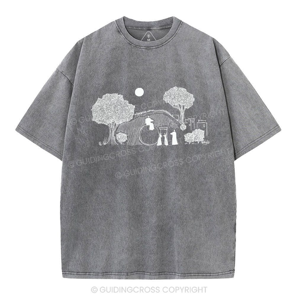 He Is Risen Christian Washed T-Shirt