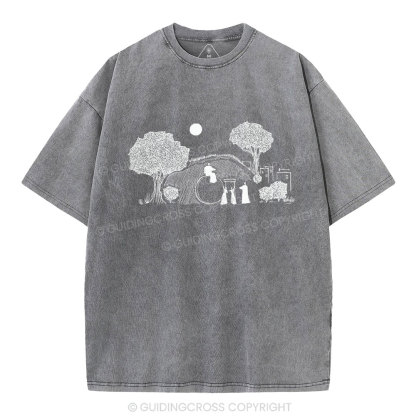 He Is Risen Christian Washed T-Shirt