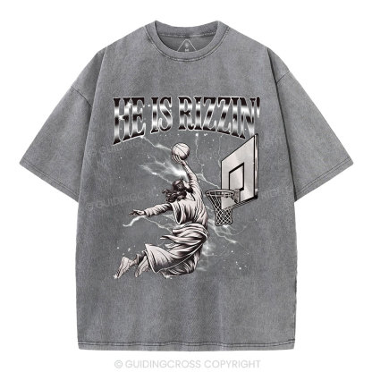 He Is Risen Christian Washed T-Shirt