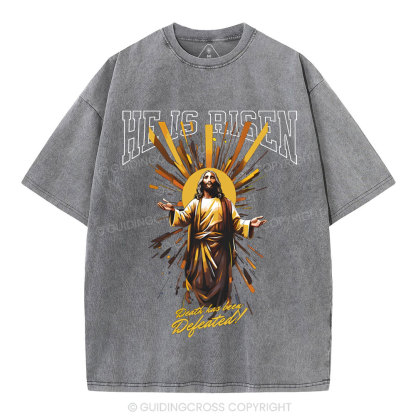 He Is Risen Christian Washed T-Shirt