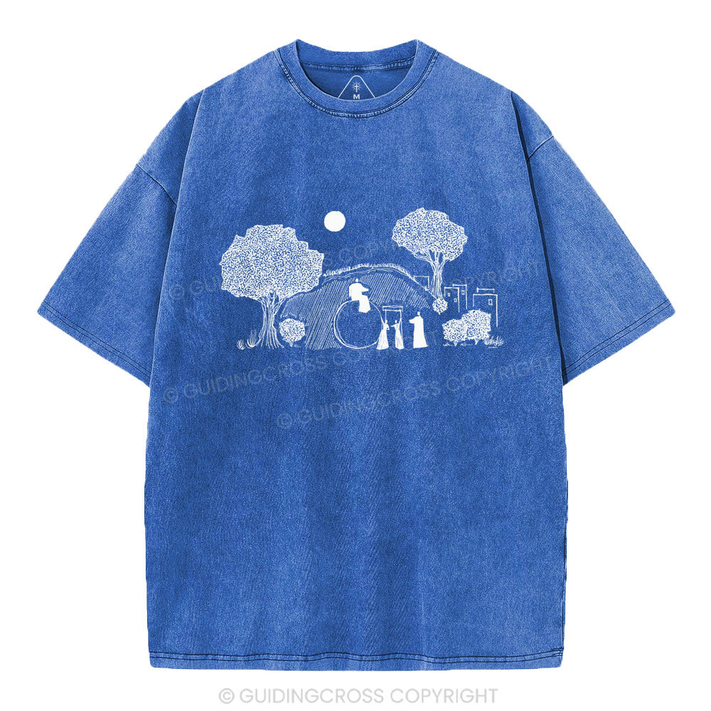 He Is Risen Christian Washed T-Shirt