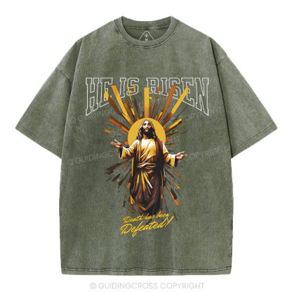He Is Risen Christian Washed T-Shirt