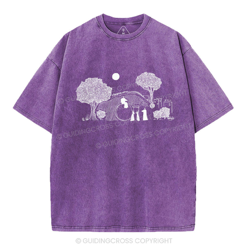 He Is Risen Christian Washed T-Shirt